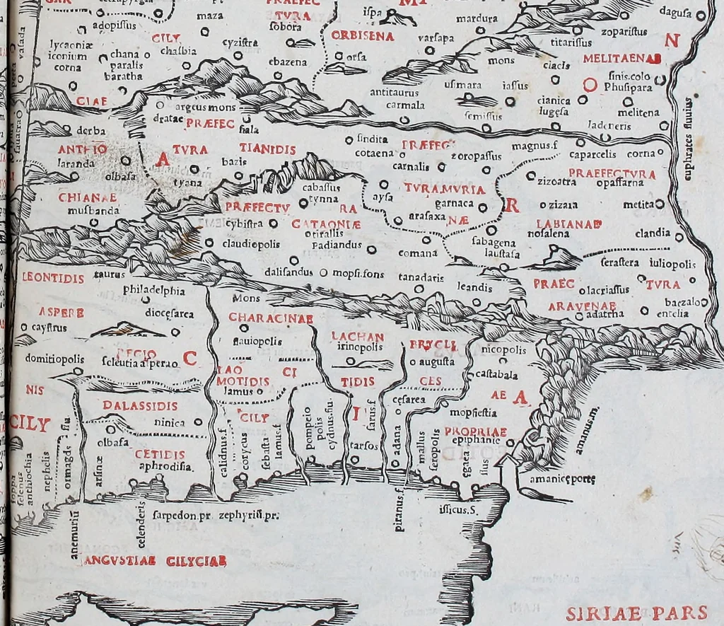 An illustration from Claudii Ptholemaei Alexandrini Liber geographiae cum tabulis et uniuersali figura : et cum additione locorum quae a recentioribus reperta sunt diligenti cura emendatus et impressus, 1511, leaf 160