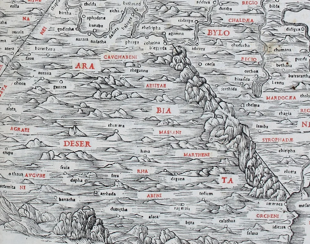An illustration from Claudii Ptholemaei Alexandrini Liber geographiae cum tabulis et uniuersali figura : et cum additione locorum quae a recentioribus reperta sunt diligenti cura emendatus et impressus, 1511, leaf 166