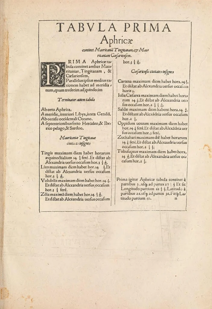 An illustration from Claudii Ptolemaei Alexandrini Geographicæ enarrationis libri octo, 1541, leaf 201