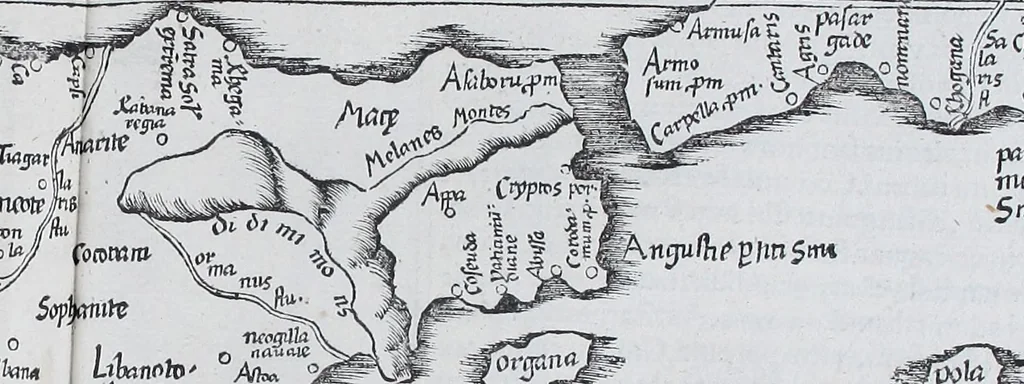 An illustration from Claudii Ptolemaei Geographicae enarrationis libri octo, 1525, leaf 350