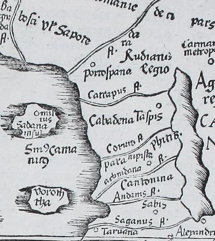 An illustration from Claudii Ptolemaei Geographicae enarrationis libri octo, 1525, leaf 350