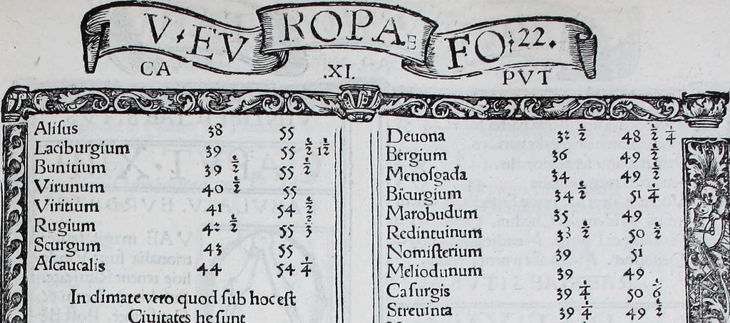 An illustration from Claudii Ptolemaei Geographicae enarrationis libri octo, 1525, leaf 54