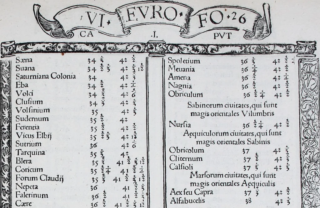 An illustration from Claudii Ptolemaei Geographicae enarrationis libri octo, 1525, leaf 62
