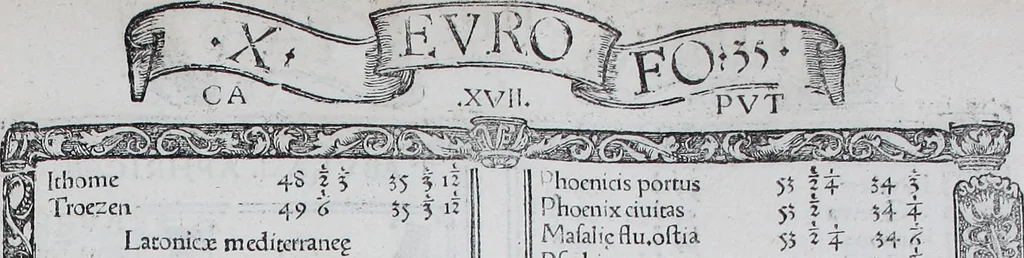 An illustration from Claudii Ptolemaei Geographicae enarrationis libri octo, 1525, leaf 80