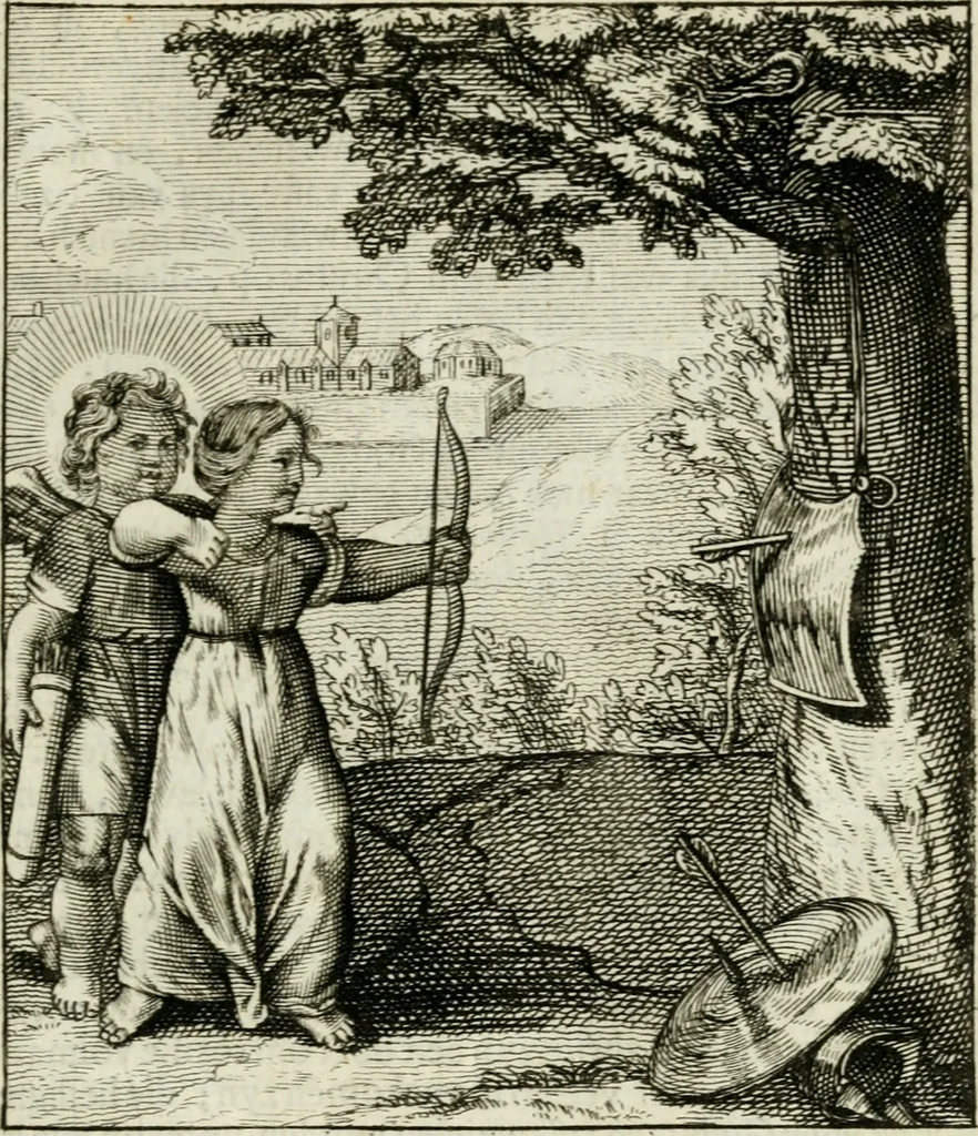 An illustration from Cl. Bruins Aanmerkingen op Otto van Veens Zinnebeelden der goddelyke liefde, 1726, leaf 100