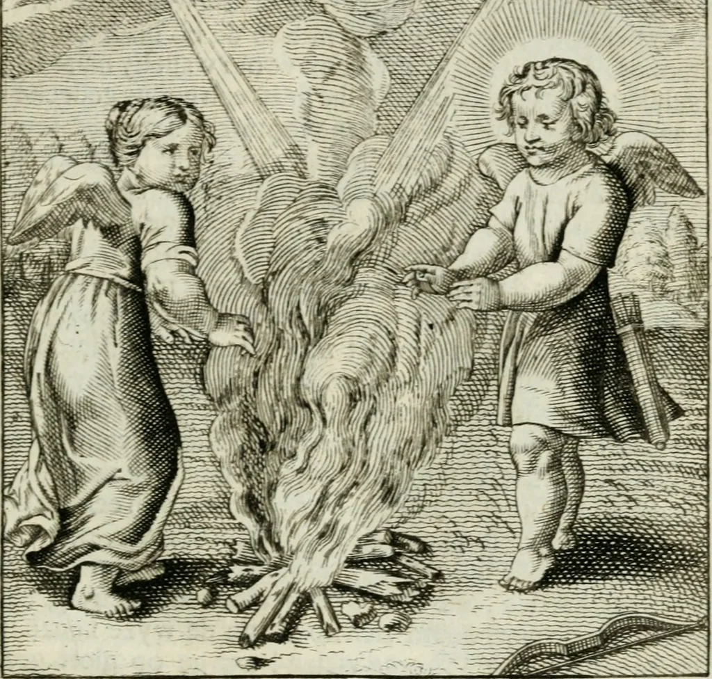 An illustration from Cl. Bruins Aanmerkingen op Otto van Veens Zinnebeelden der goddelyke liefde, 1726, leaf 106