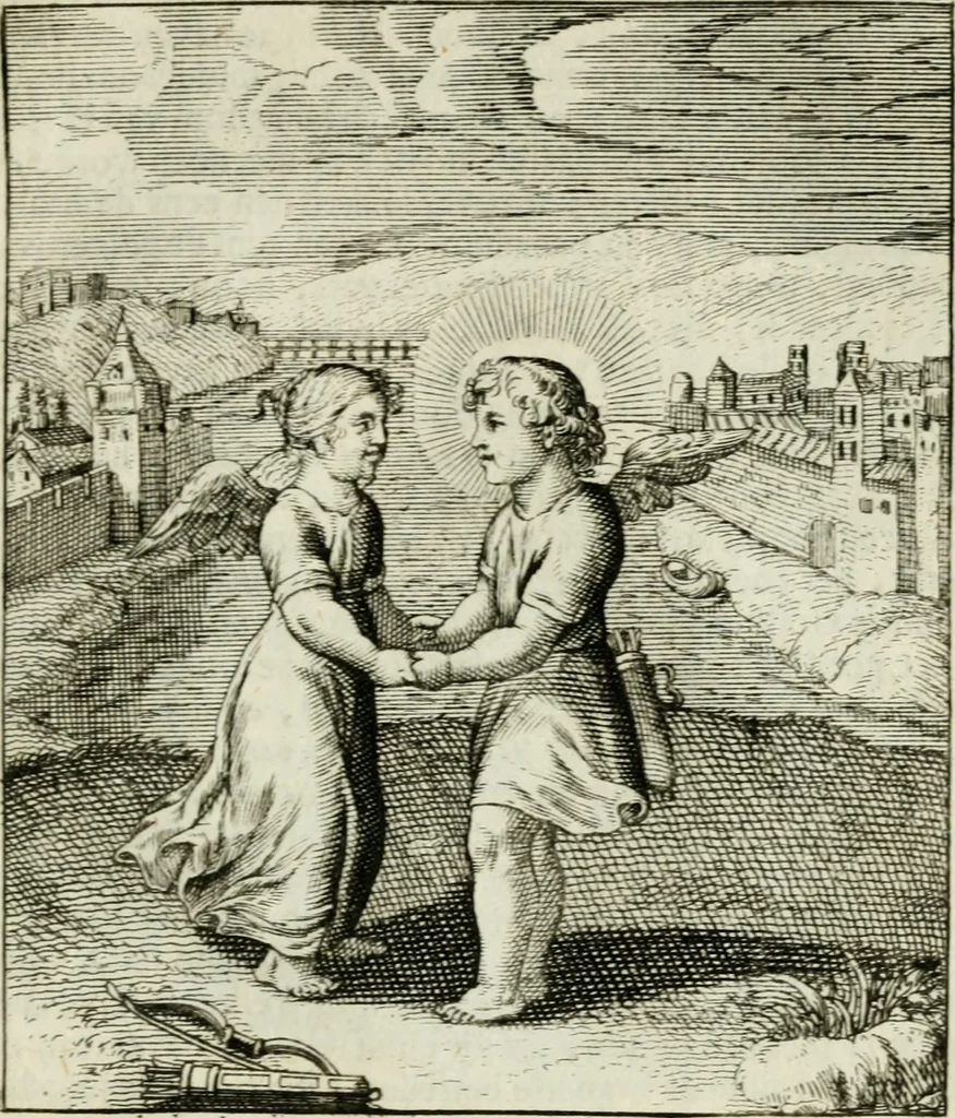 An illustration from Cl. Bruins Aanmerkingen op Otto van Veens Zinnebeelden der goddelyke liefde, 1726, leaf 110