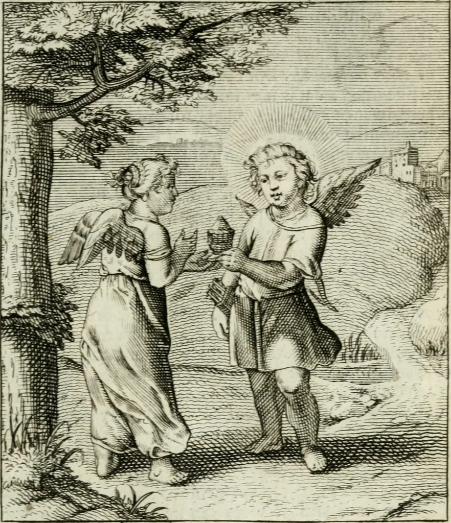 An illustration from Cl. Bruins Aanmerkingen op Otto van Veens Zinnebeelden der goddelyke liefde, 1726, leaf 114