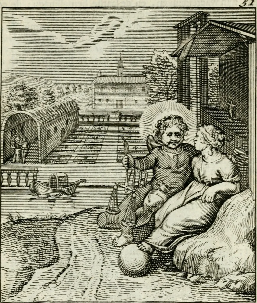 An illustration from Cl. Bruins Aanmerkingen op Otto van Veens Zinnebeelden der goddelyke liefde, 1726, leaf 118