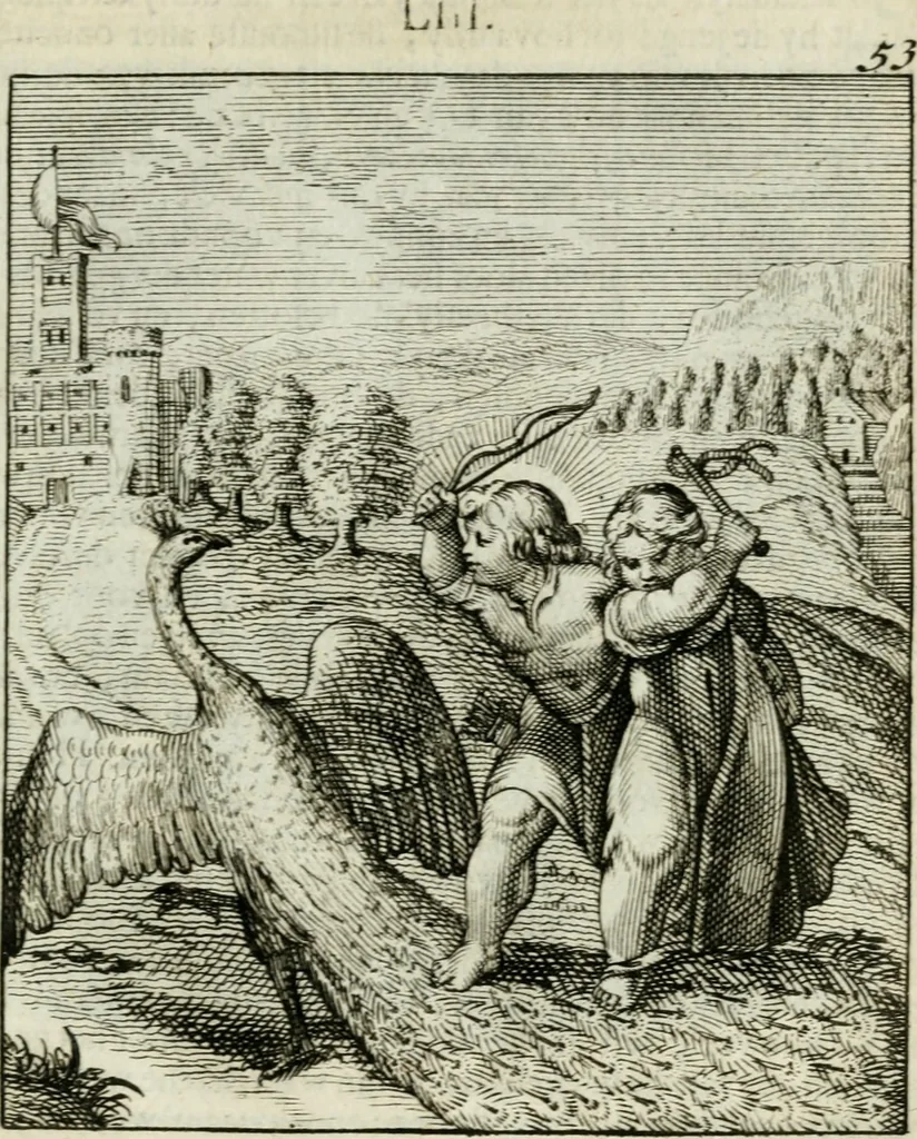 An illustration from Cl. Bruins Aanmerkingen op Otto van Veens Zinnebeelden der goddelyke liefde, 1726, leaf 122