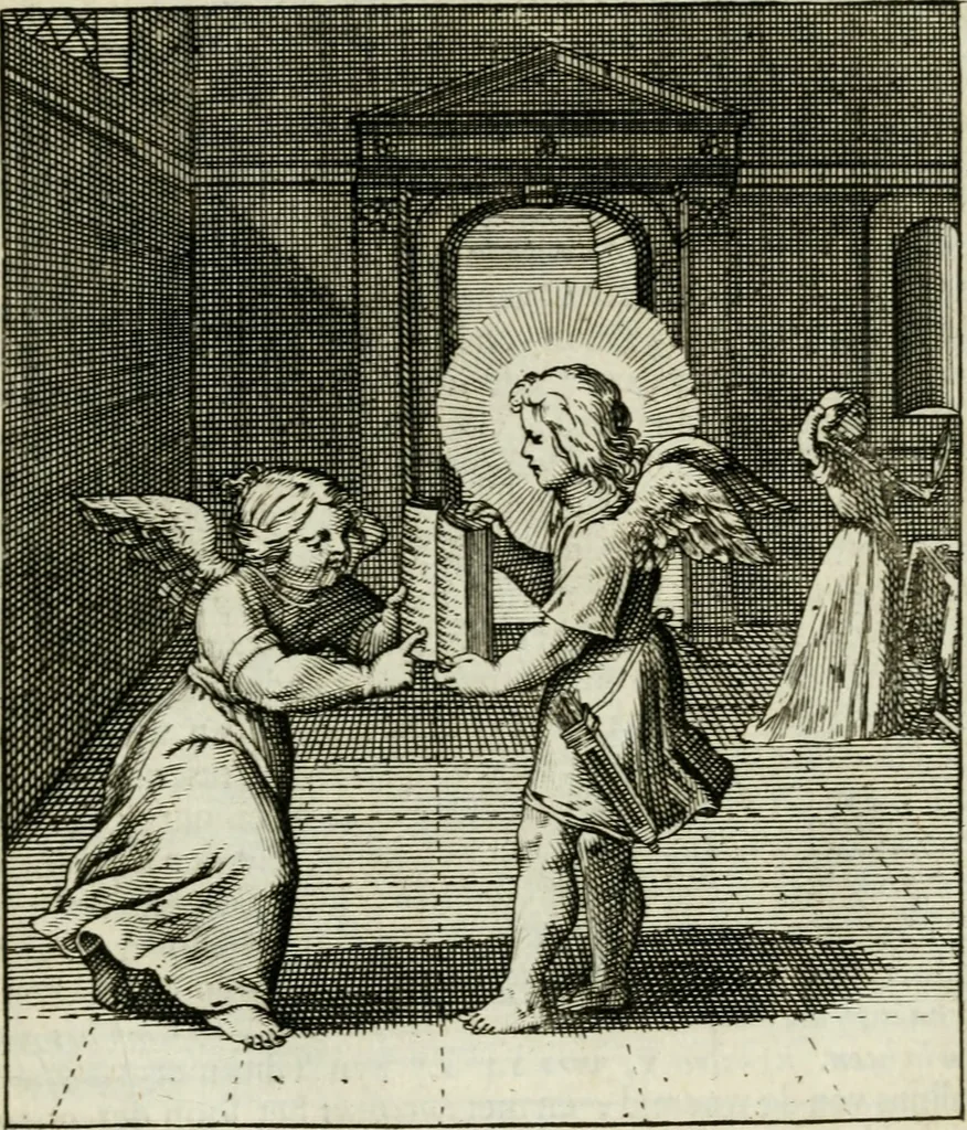 An illustration from Cl. Bruins Aanmerkingen op Otto van Veens Zinnebeelden der goddelyke liefde, 1726, leaf 124