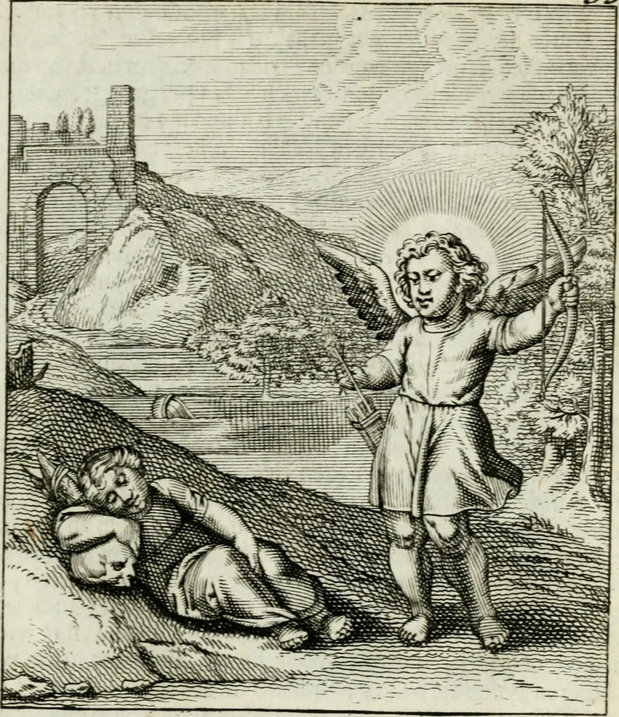 An illustration from Cl. Bruins Aanmerkingen op Otto van Veens Zinnebeelden der goddelyke liefde, 1726, leaf 126