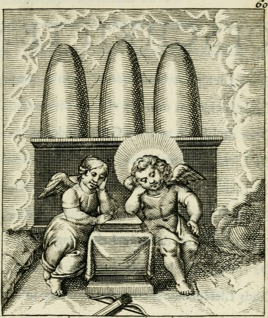 An illustration from Cl. Bruins Aanmerkingen op Otto van Veens Zinnebeelden der goddelyke liefde, 1726, leaf 136