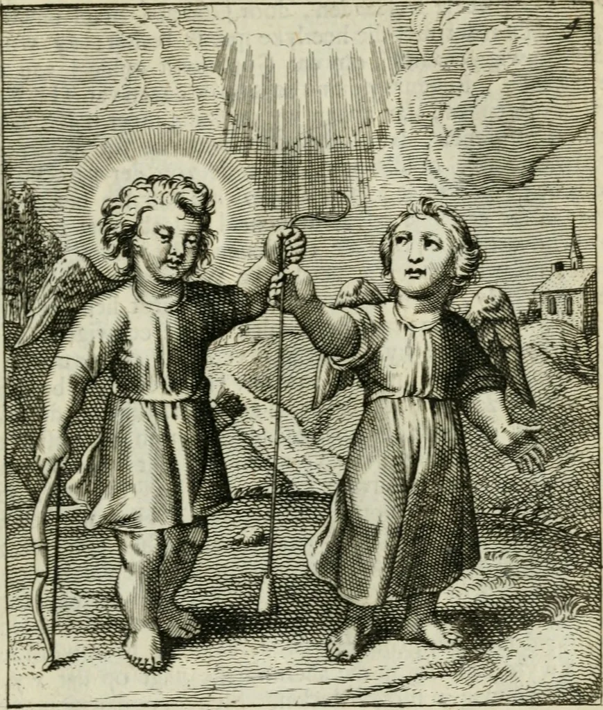 An illustration from Cl. Bruins Aanmerkingen op Otto van Veens Zinnebeelden der goddelyke liefde, 1726, leaf 24