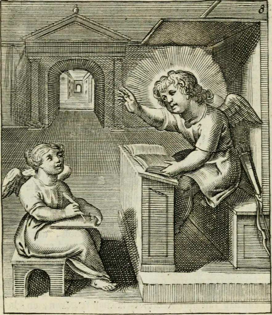 An illustration from Cl. Bruins Aanmerkingen op Otto van Veens Zinnebeelden der goddelyke liefde, 1726, leaf 32