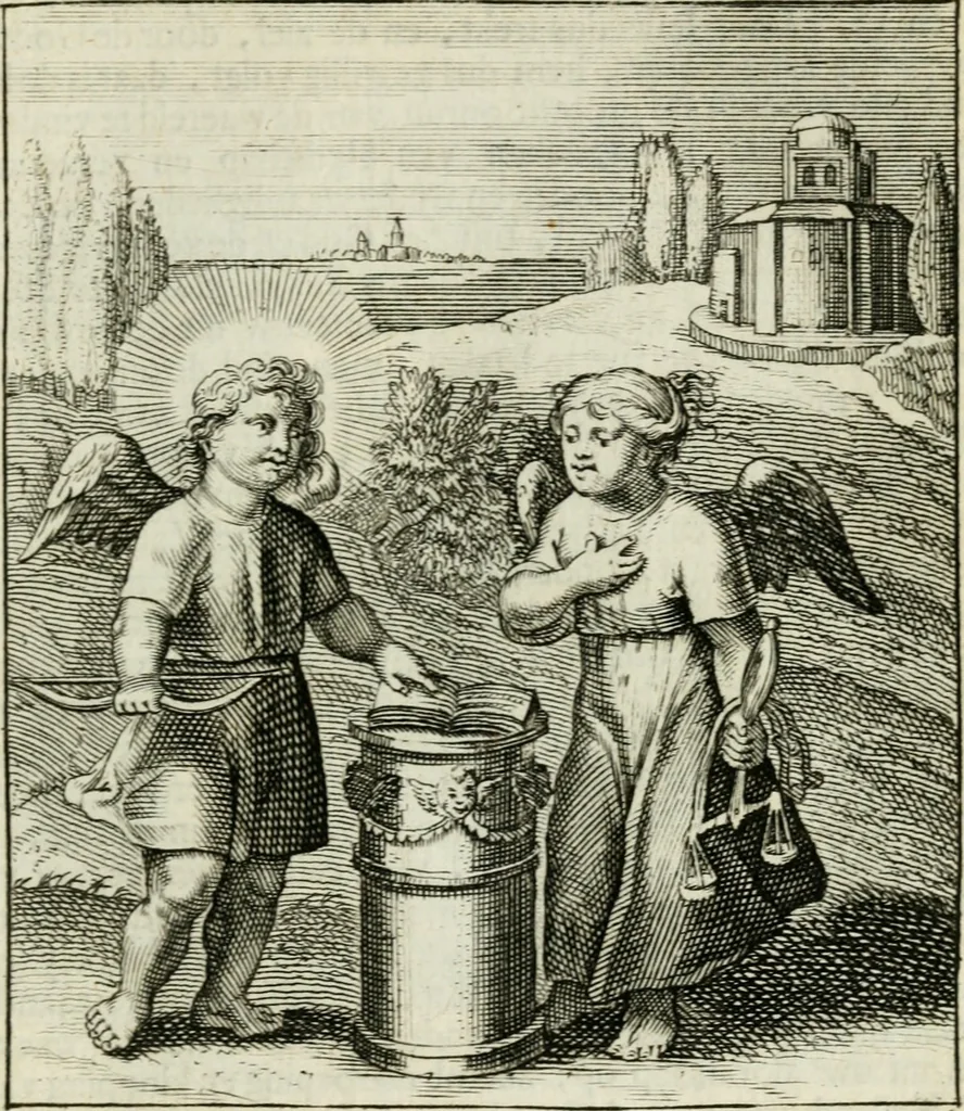 An illustration from Cl. Bruins Aanmerkingen op Otto van Veens Zinnebeelden der goddelyke liefde, 1726, leaf 44