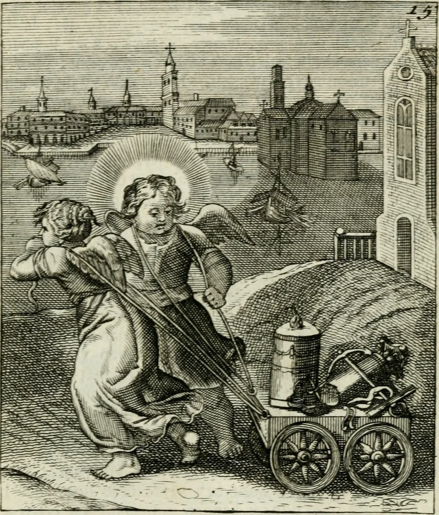 An illustration from Cl. Bruins Aanmerkingen op Otto van Veens Zinnebeelden der goddelyke liefde, 1726, leaf 46