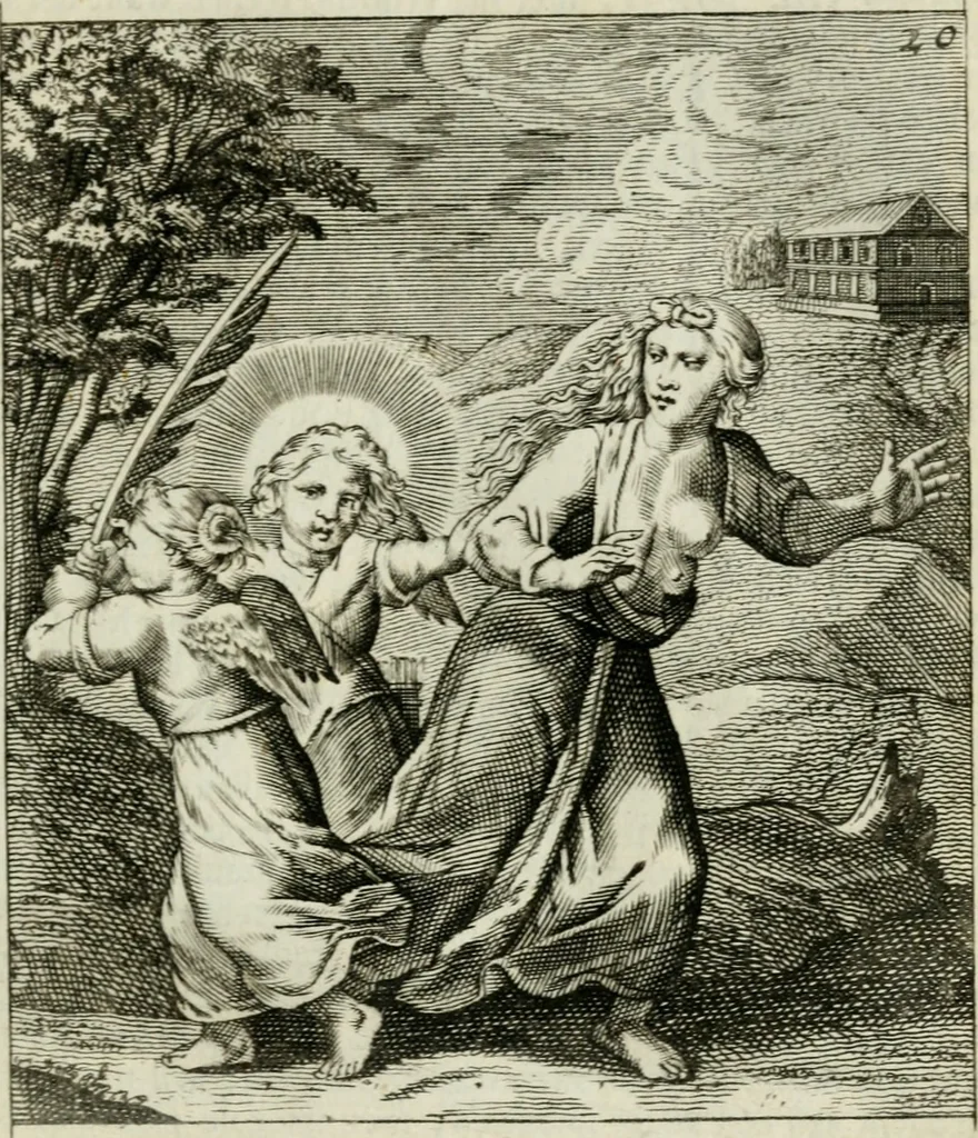 An illustration from Cl. Bruins Aanmerkingen op Otto van Veens Zinnebeelden der goddelyke liefde, 1726, leaf 56
