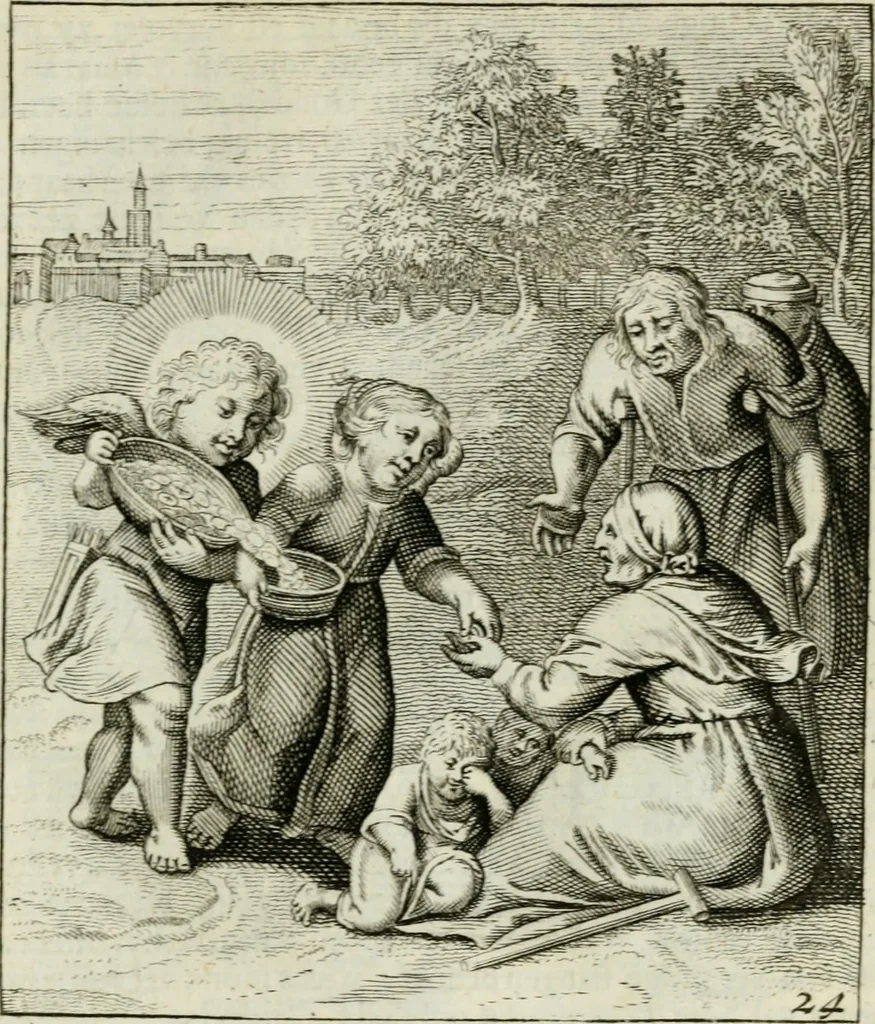 An illustration from Cl. Bruins Aanmerkingen op Otto van Veens Zinnebeelden der goddelyke liefde, 1726, leaf 64