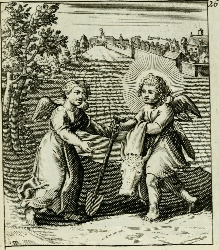 An illustration from Cl. Bruins Aanmerkingen op Otto van Veens Zinnebeelden der goddelyke liefde, 1726, leaf 68