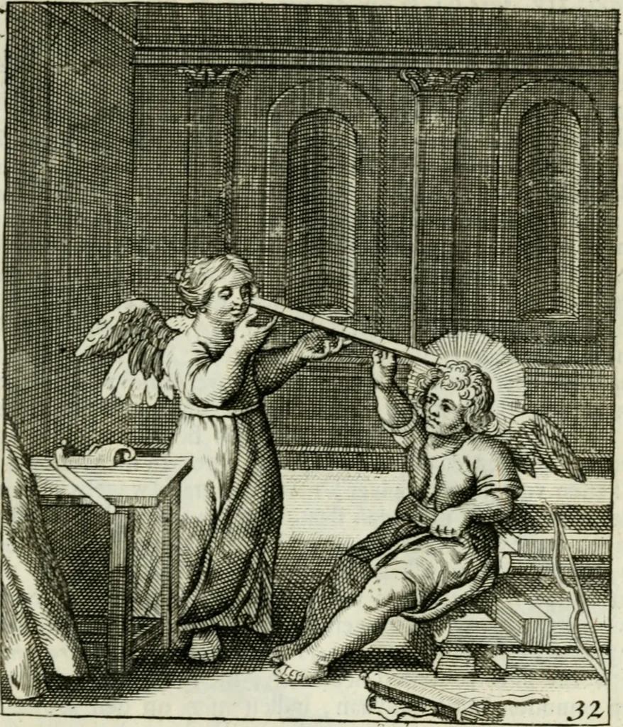 An illustration from Cl. Bruins Aanmerkingen op Otto van Veens Zinnebeelden der goddelyke liefde, 1726, leaf 80
