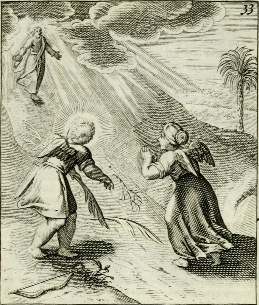 An illustration from Cl. Bruins Aanmerkingen op Otto van Veens Zinnebeelden der goddelyke liefde, 1726, leaf 82
