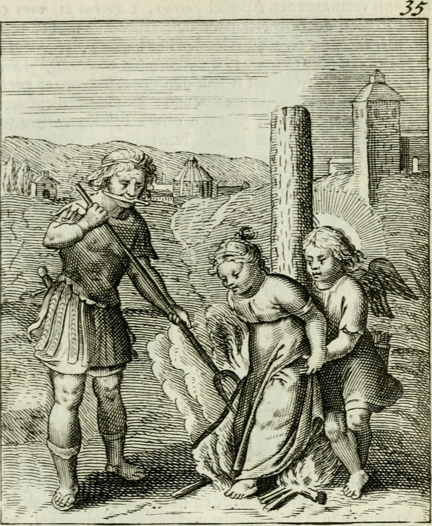 An illustration from Cl. Bruins Aanmerkingen op Otto van Veens Zinnebeelden der goddelyke liefde, 1726, leaf 86