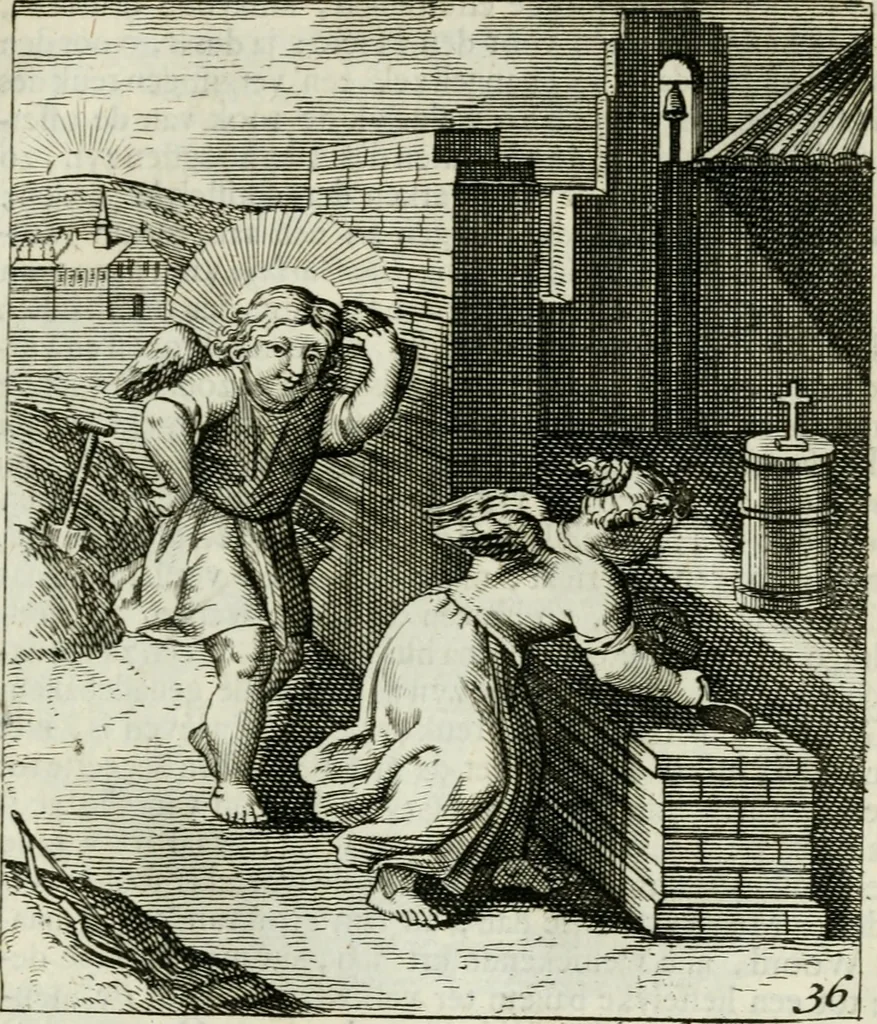 An illustration from Cl. Bruins Aanmerkingen op Otto van Veens Zinnebeelden der goddelyke liefde, 1726, leaf 88