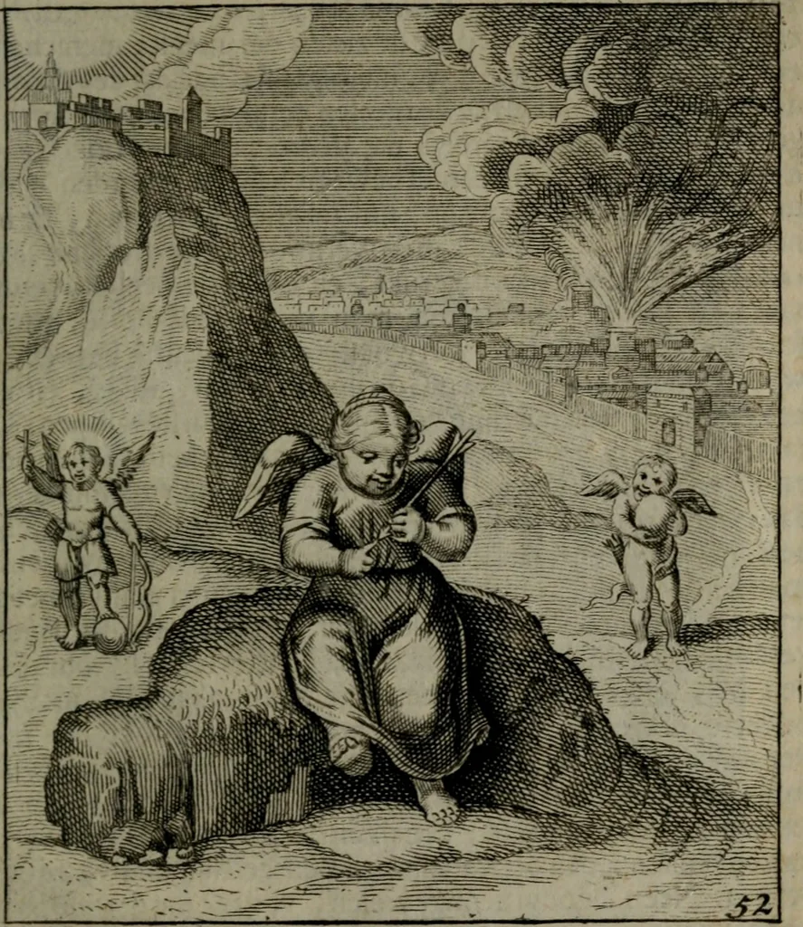 An illustration from Cl. Bruins Aanmerkingen, op Otto van Veens Zinnebeelden der goddelyke liefde, 1726, leaf 120