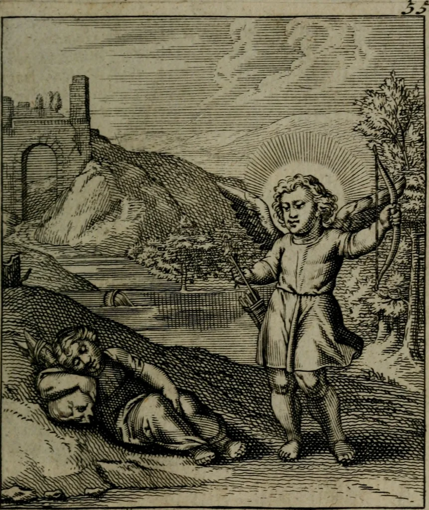 An illustration from Cl. Bruins Aanmerkingen, op Otto van Veens Zinnebeelden der goddelyke liefde, 1726, leaf 126