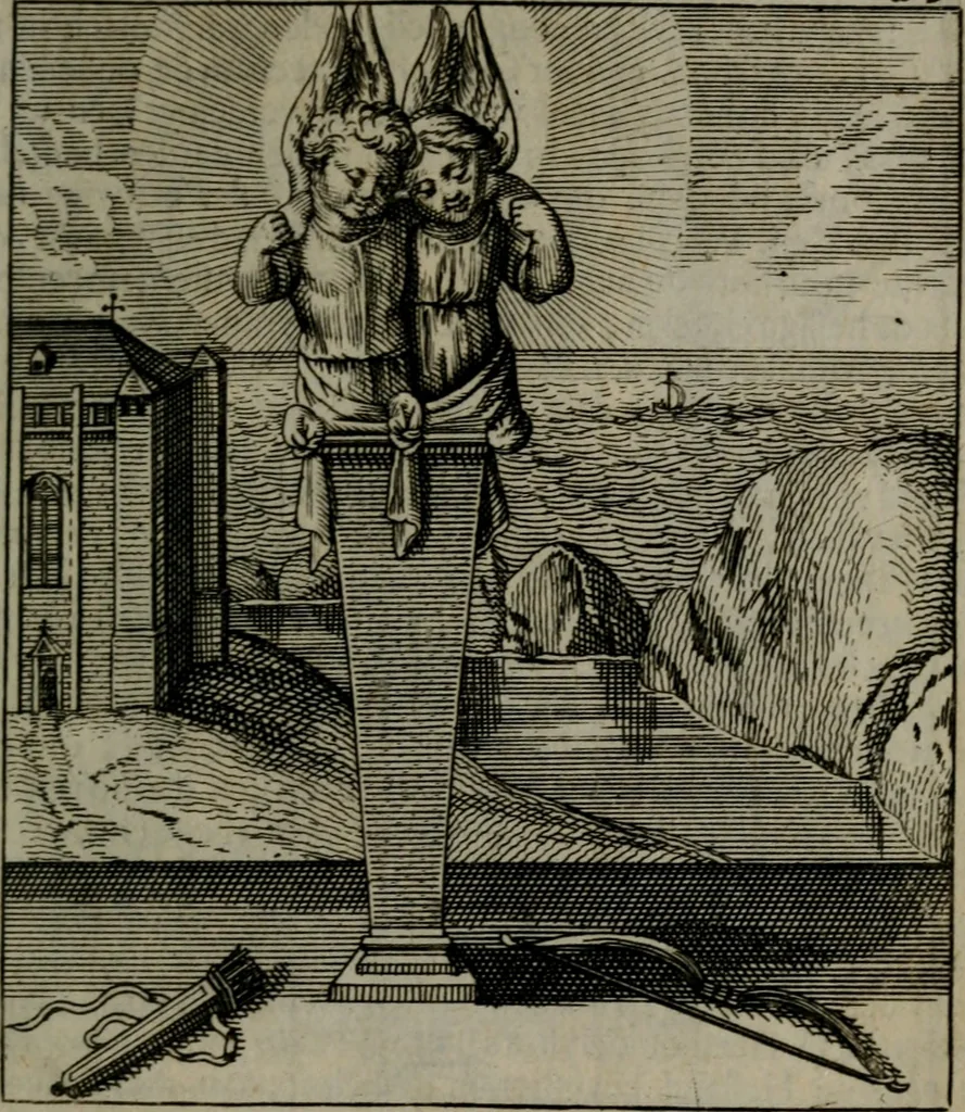 An illustration from Cl. Bruins Aanmerkingen, op Otto van Veens Zinnebeelden der goddelyke liefde, 1726, leaf 134