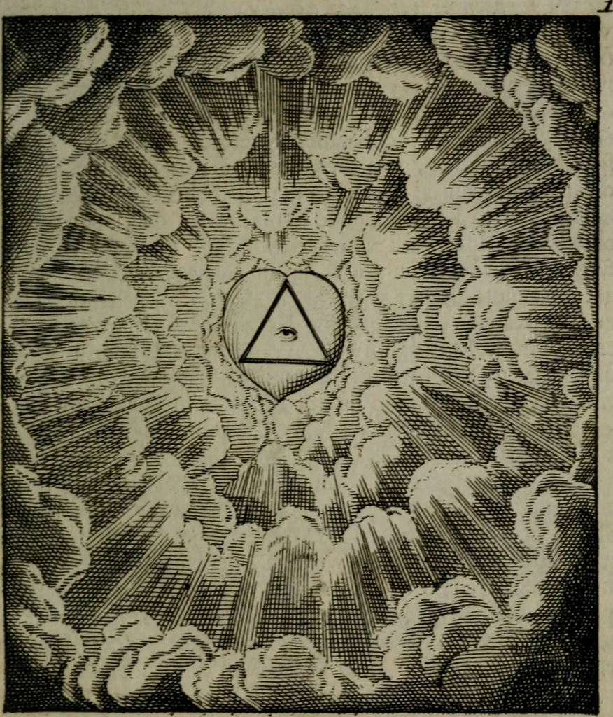 An illustration from Cl. Bruins Aanmerkingen, op Otto van Veens Zinnebeelden der goddelyke liefde, 1726, leaf 18