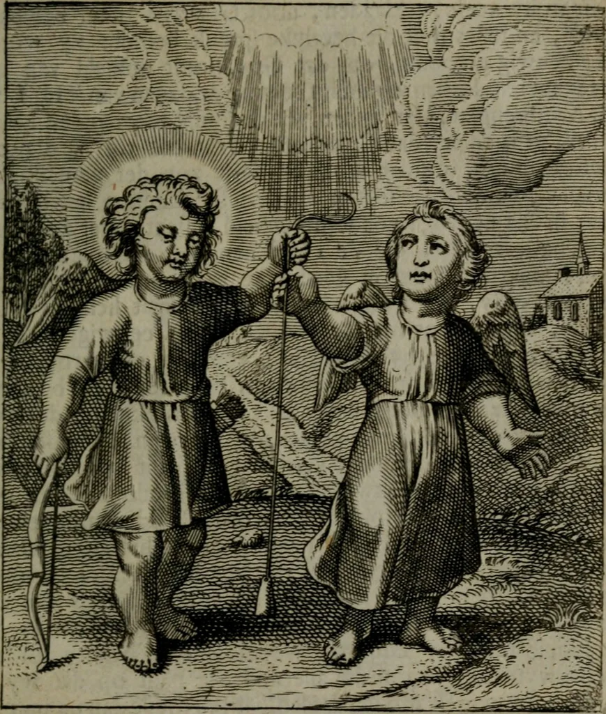An illustration from Cl. Bruins Aanmerkingen, op Otto van Veens Zinnebeelden der goddelyke liefde, 1726, leaf 24