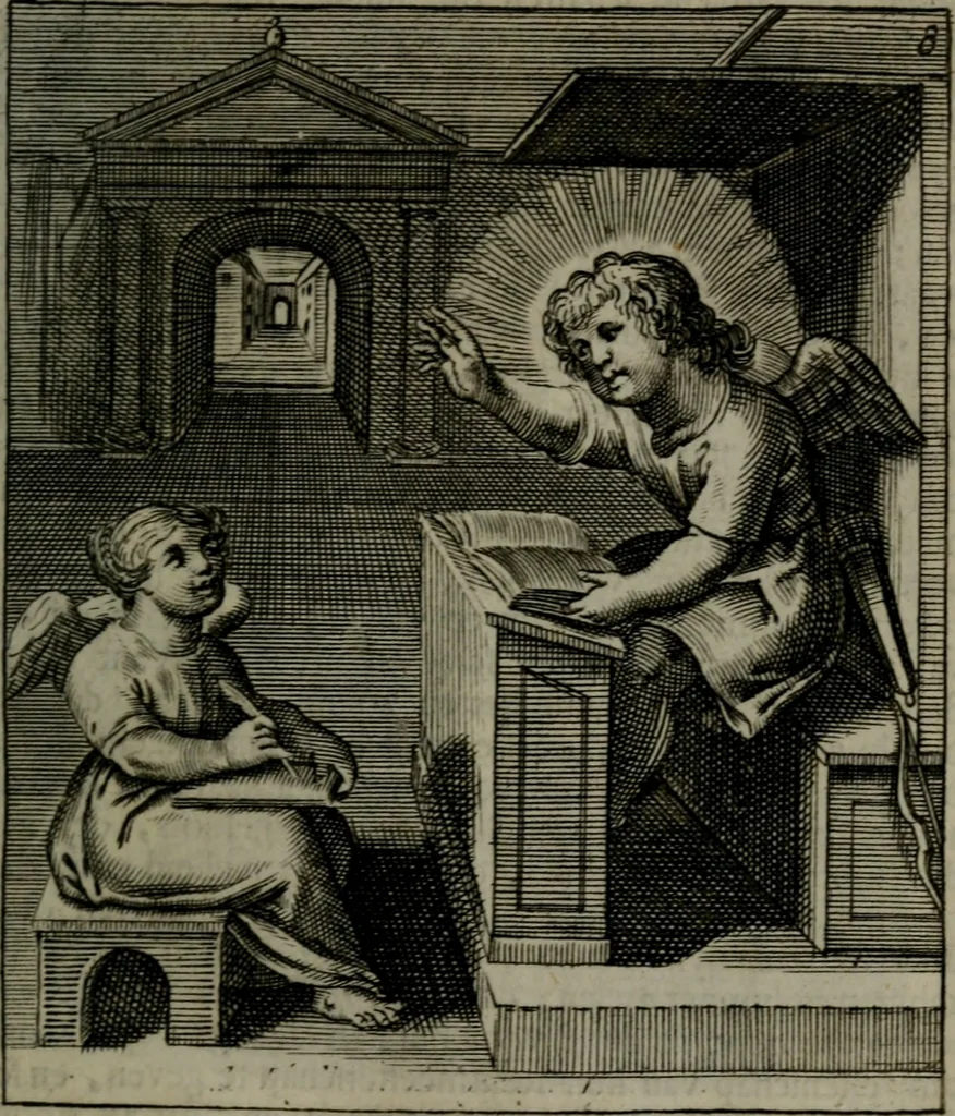 An illustration from Cl. Bruins Aanmerkingen, op Otto van Veens Zinnebeelden der goddelyke liefde, 1726, leaf 32