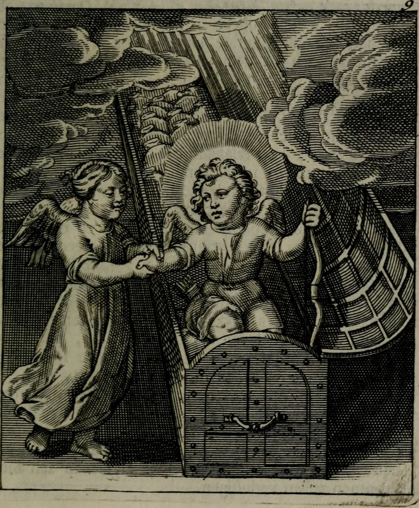An illustration from Cl. Bruins Aanmerkingen, op Otto van Veens Zinnebeelden der goddelyke liefde, 1726, leaf 34