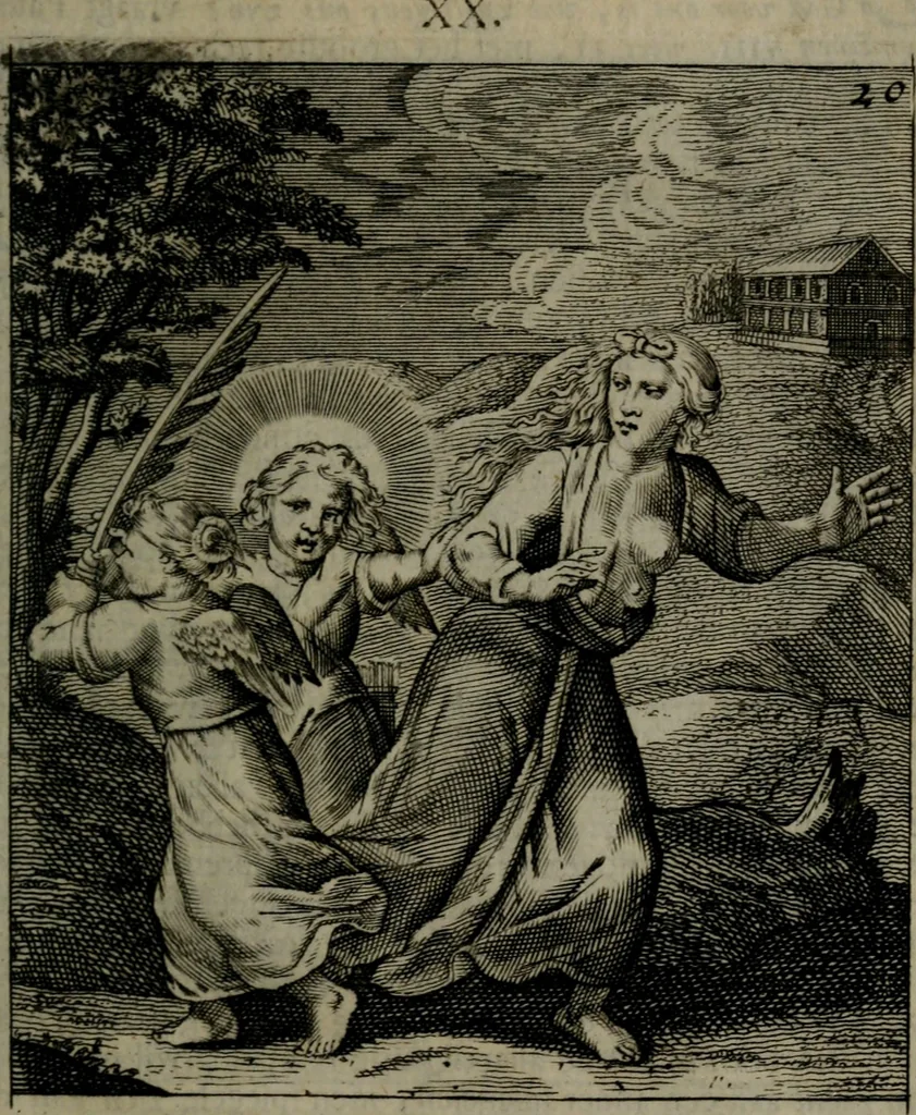 An illustration from Cl. Bruins Aanmerkingen, op Otto van Veens Zinnebeelden der goddelyke liefde, 1726, leaf 56