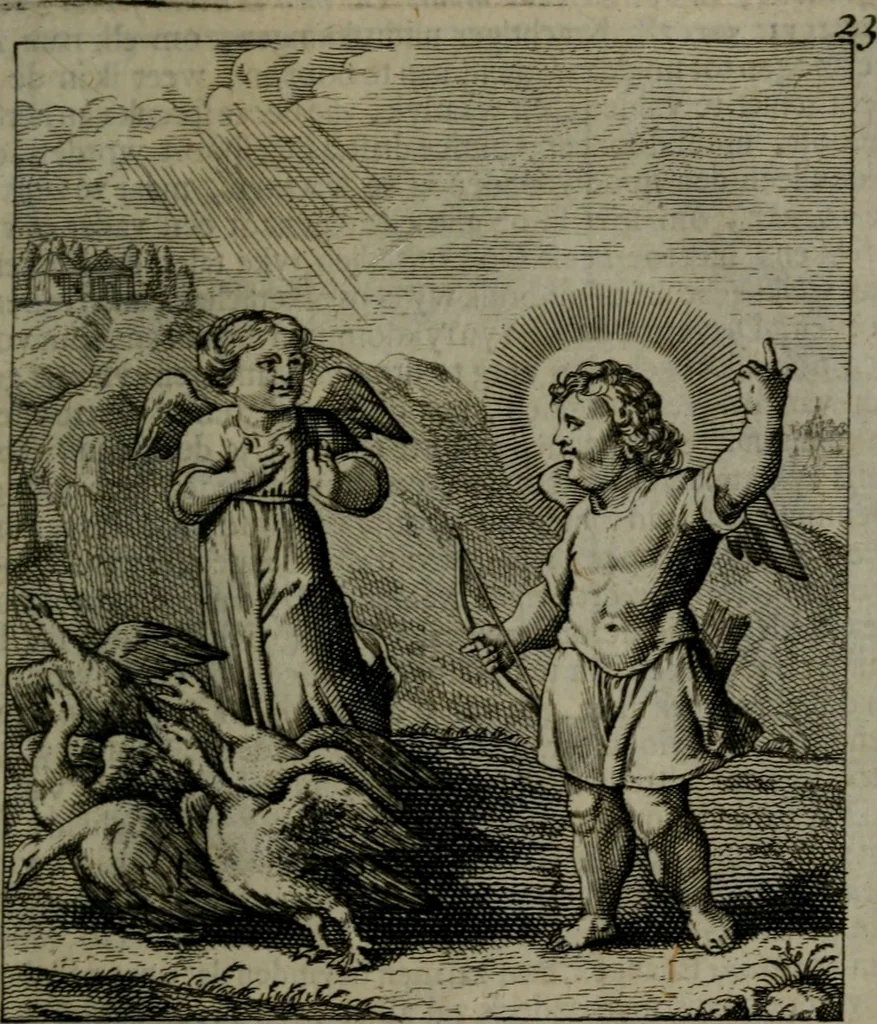 An illustration from Cl. Bruins Aanmerkingen, op Otto van Veens Zinnebeelden der goddelyke liefde, 1726, leaf 62