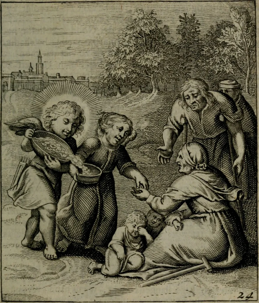 An illustration from Cl. Bruins Aanmerkingen, op Otto van Veens Zinnebeelden der goddelyke liefde, 1726, leaf 64