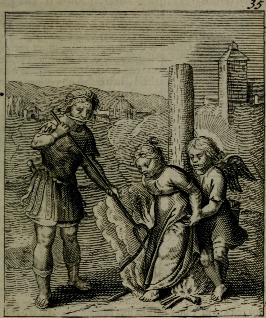 An illustration from Cl. Bruins Aanmerkingen, op Otto van Veens Zinnebeelden der goddelyke liefde, 1726, leaf 86