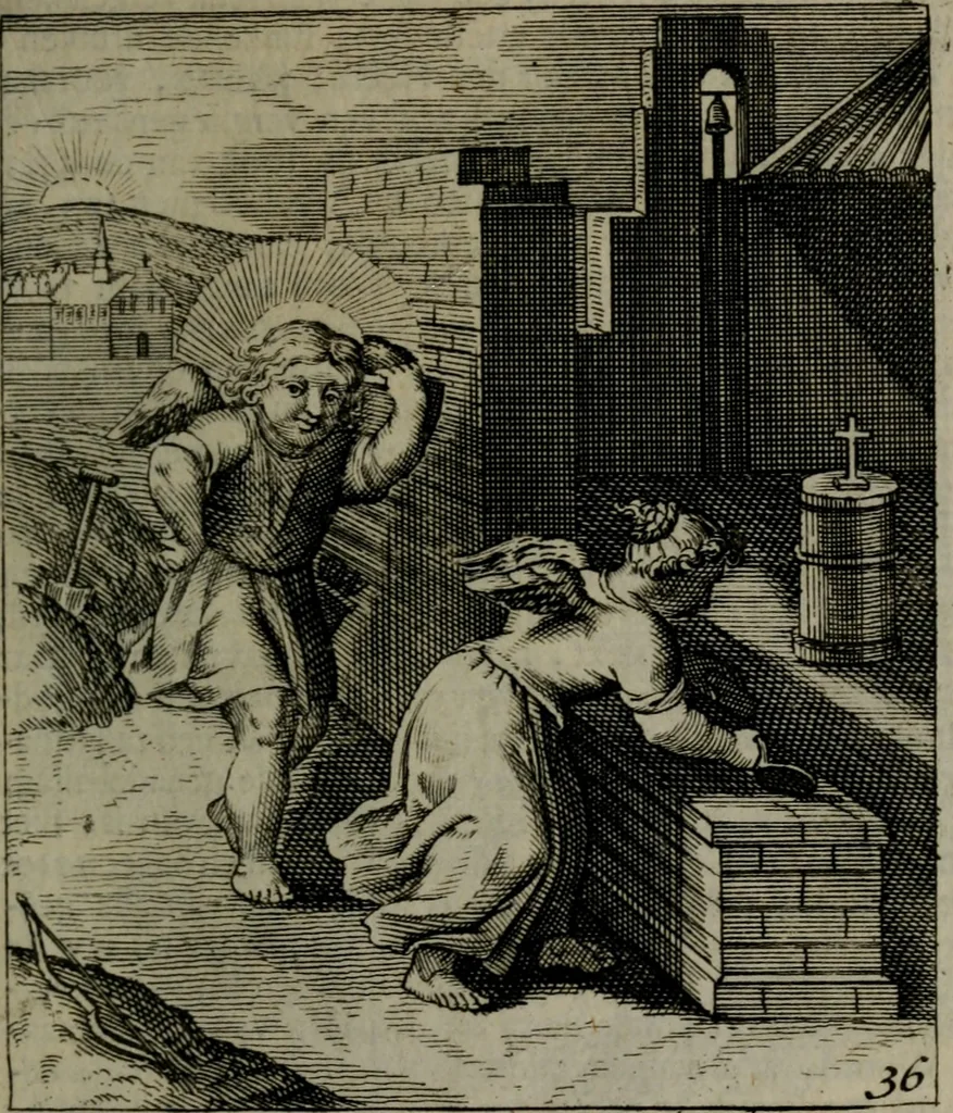 An illustration from Cl. Bruins Aanmerkingen, op Otto van Veens Zinnebeelden der goddelyke liefde, 1726, leaf 88