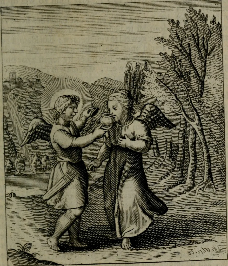 An illustration from Cl. Bruins Aanmerkingen, op Otto van Veens Zinnebeelden der goddelyke liefde, 1726, leaf 90