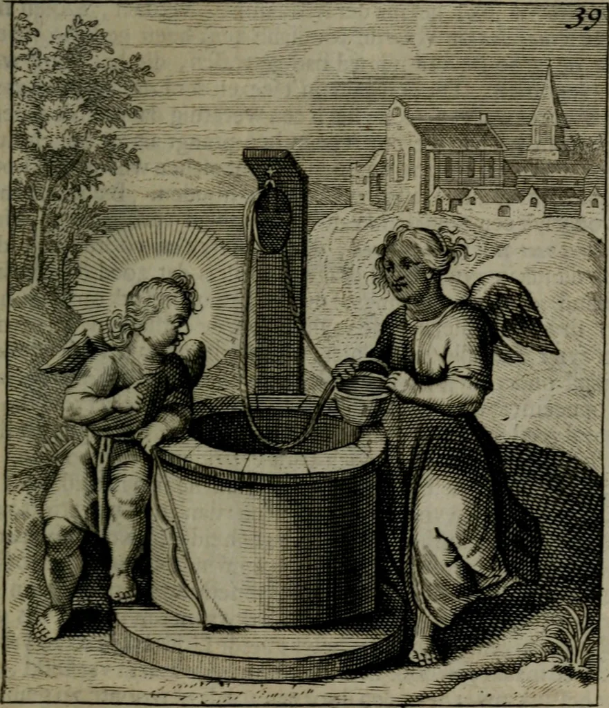An illustration from Cl. Bruins Aanmerkingen, op Otto van Veens Zinnebeelden der goddelyke liefde, 1726, leaf 94