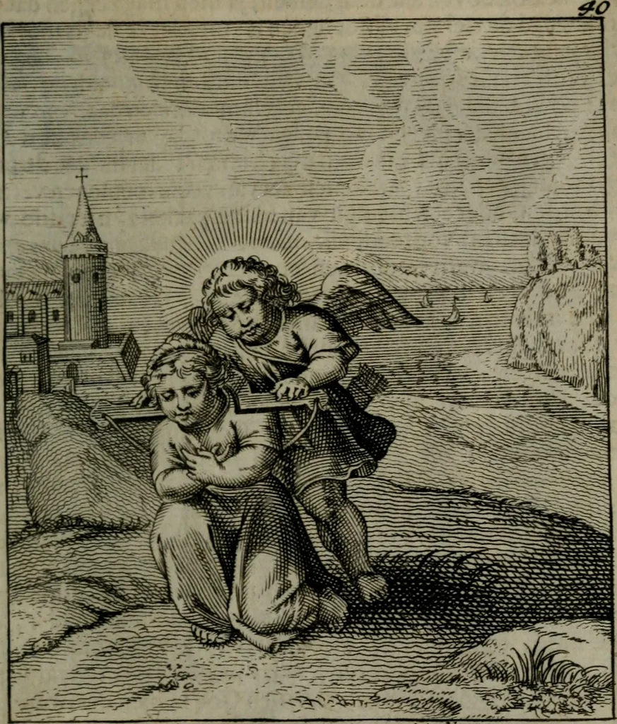 An illustration from Cl. Bruins Aanmerkingen, op Otto van Veens Zinnebeelden der goddelyke liefde, 1726, leaf 96