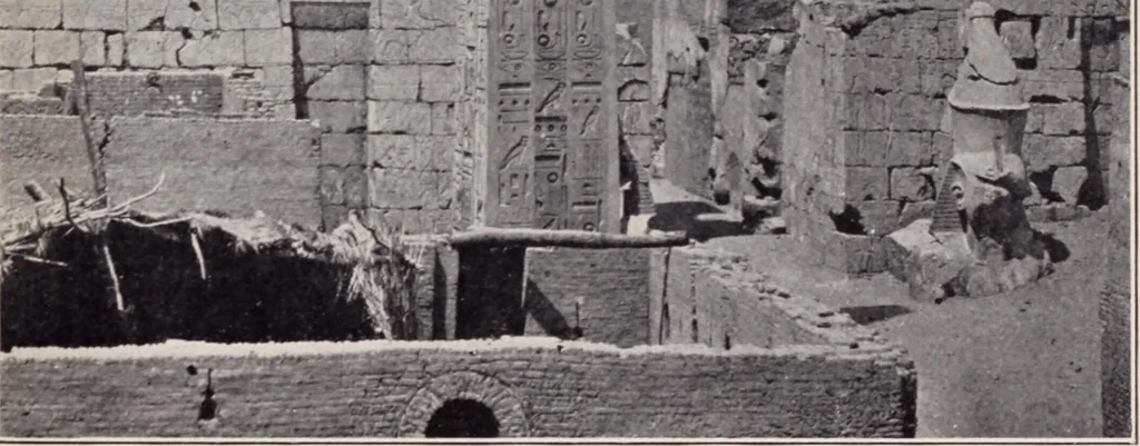 An illustration from Cleopatra's needle : an account of the negotiations leading up to its gift to the city of New York by the Khedive of Egypt, its removal and its history and inscriptions, reprinted from "Egypt and its betrayal", 1908, leaf 16