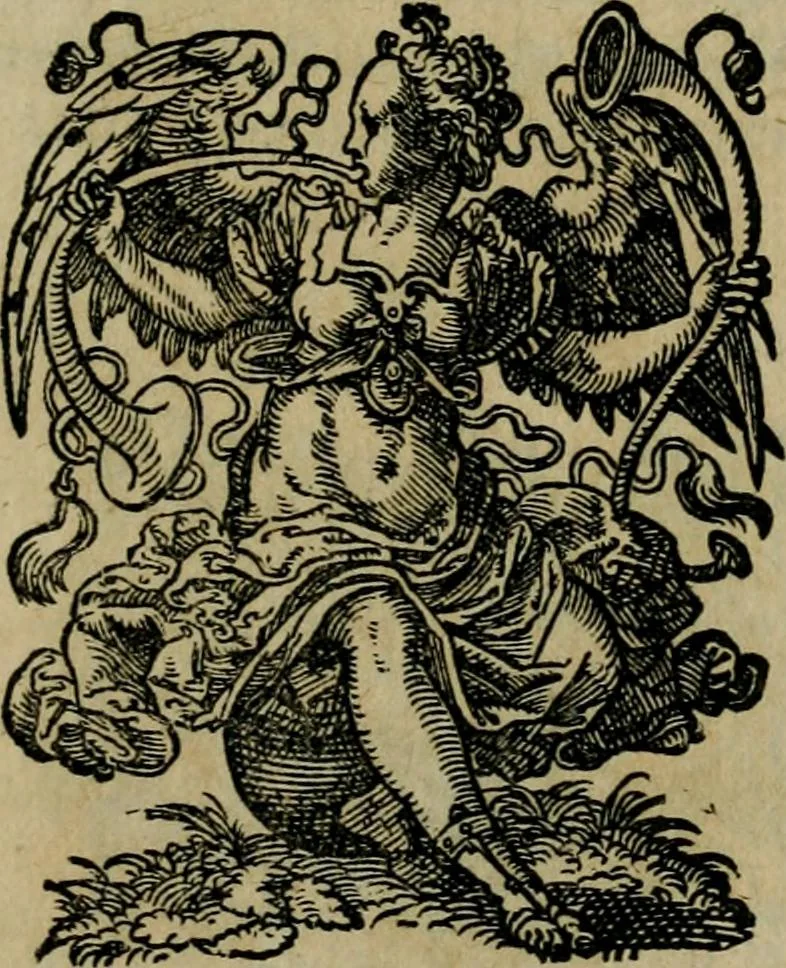 An illustration from Cleri totius Romanae ecclesiae subiecti, seu, Pontificiorvm ordinvm omnivm omnino vtrivsqve sexvs, habitvs, artificiosissimis figuris, quibus Francisci Modii singula octosticha adiecta sunt, nunc primùm à Ivdoco Ammanno expressi: neqve vnquam antehac similiter editi. Addito libello singvlari eivsdem Francisci Modij Brug. in quo cuiusque ordinis ecclesiastici origo, progressus & vestitus ratio breuiter ex variis historicis delineatur, 1585, leaf 200