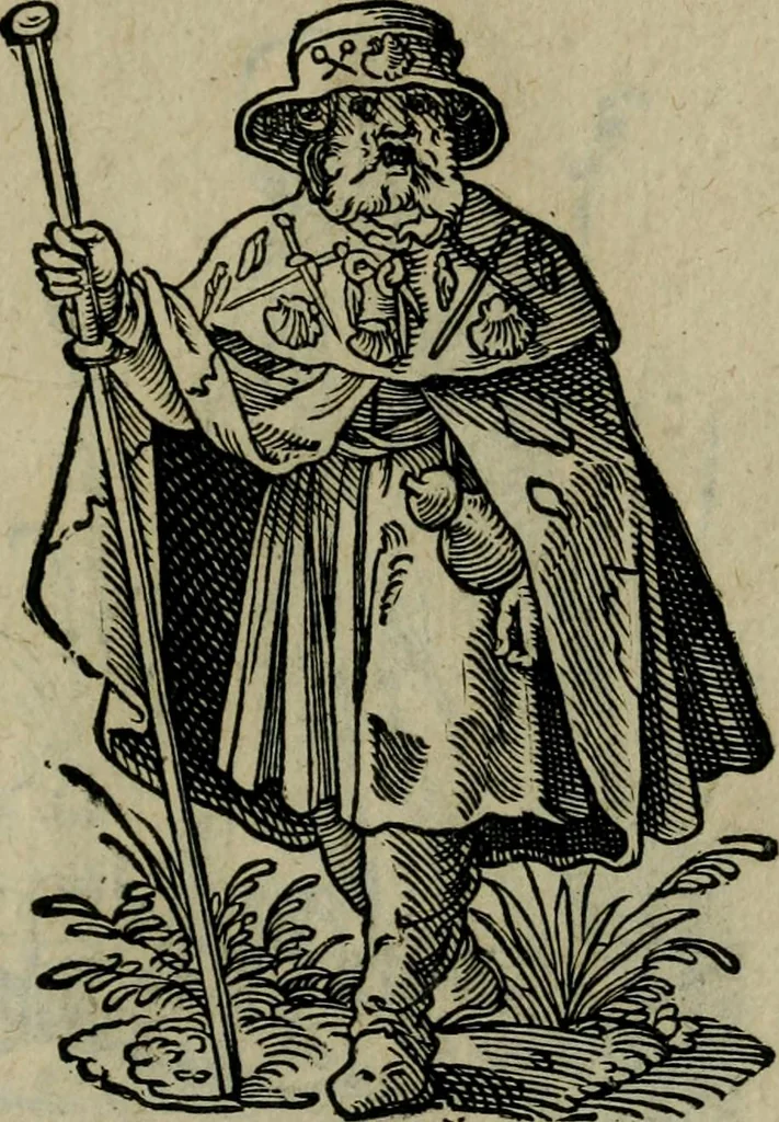 An illustration from Cleri totius Romanae ecclesiae subiecti, seu, Pontificiorvm ordinvm omnivm omnino vtrivsqve sexvs, habitvs, artificiosissimis figuris, quibus Francisci Modii singula octosticha adiecta sunt, nunc primùm à Ivdoco Ammanno expressi: neqve vnquam antehac similiter editi. Addito libello singvlari eivsdem Francisci Modij Brug. in quo cuiusque ordinis ecclesiastici origo, progressus & vestitus ratio breuiter ex variis historicis delineatur, 1585, leaf 78