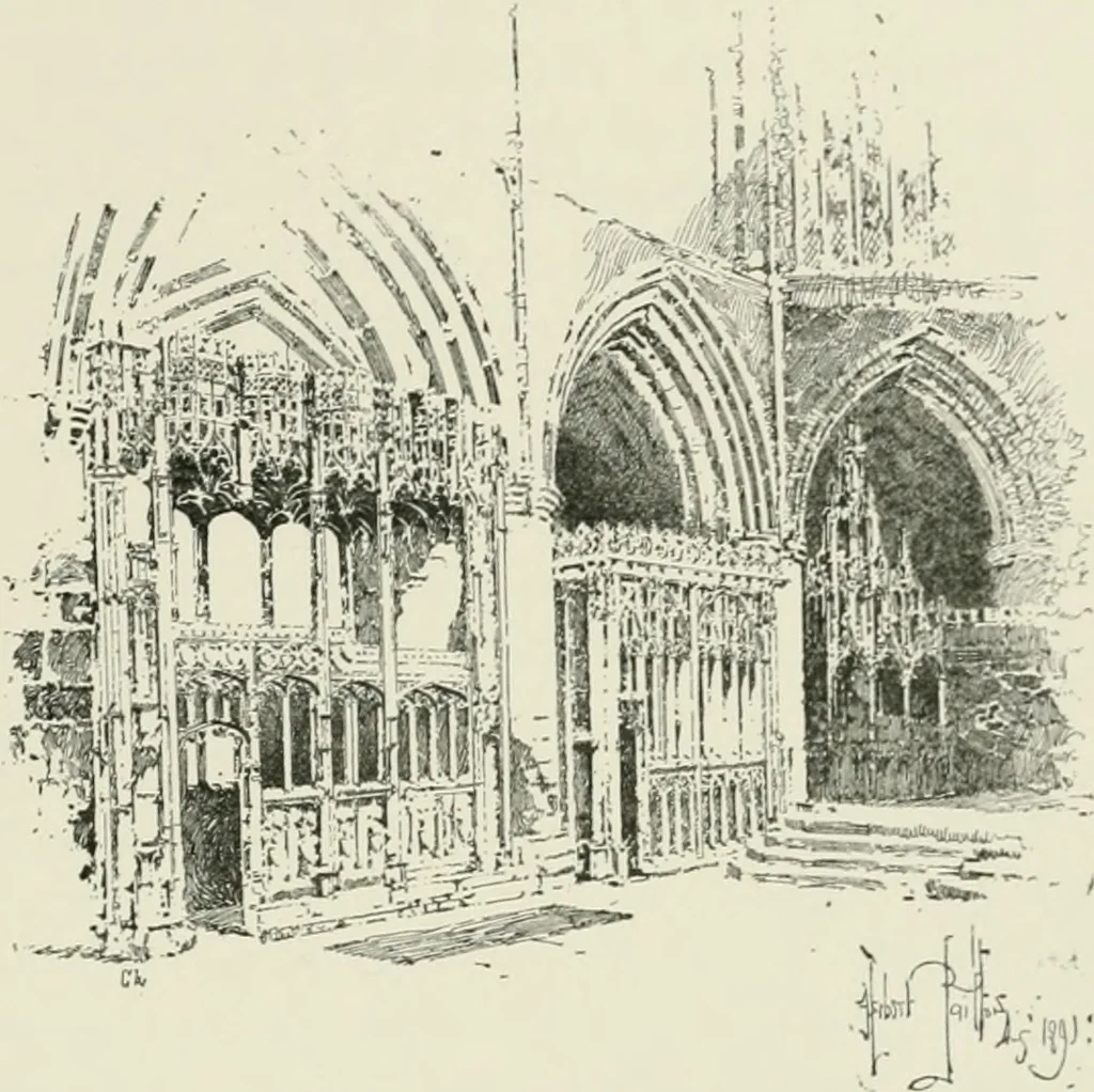 An illustration from Cloister life in the days of Coeur de Lion, 1893, leaf 150