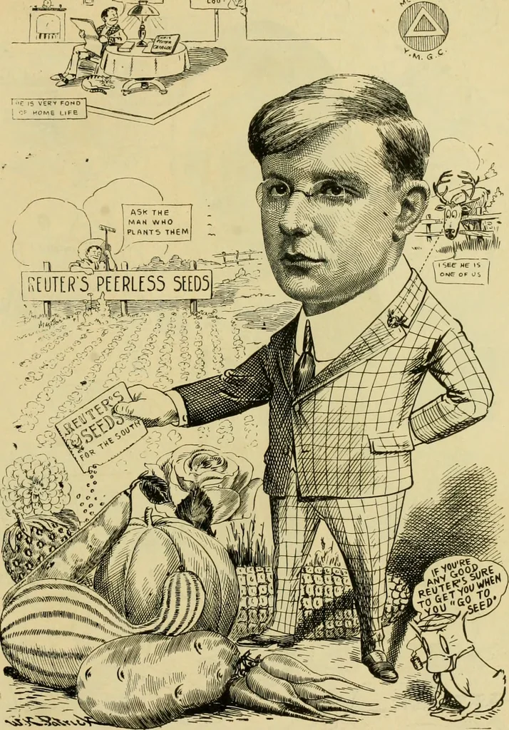 An illustration from Club men of Louisiana in caricature, 1917, leaf 104
