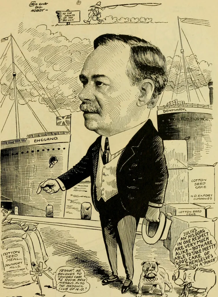 An illustration from Club men of Louisiana in caricature, 1917, leaf 112