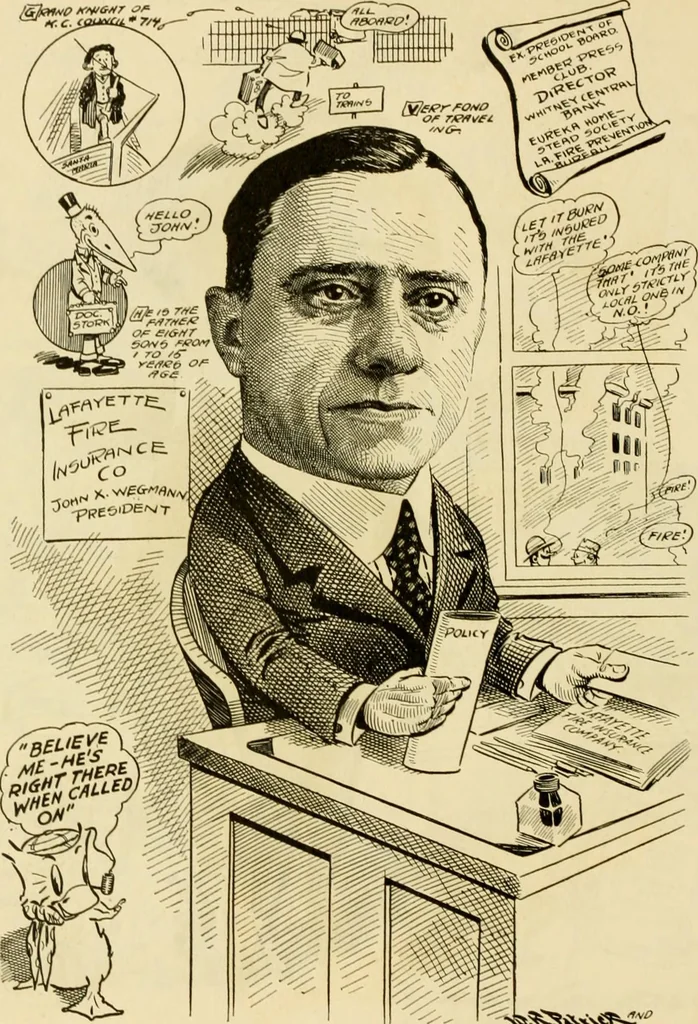 An illustration from Club men of Louisiana in caricature, 1917, leaf 113